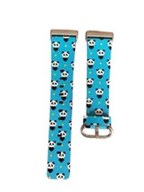 Cute Panda Blue Leather Watch Band Compatible With Fitbit Versa 3/4 And Sense 2 - £11.06 GBP