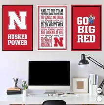 Nebraska Cornhuskers Wall Art Red White NCAA 3-Piece Adhesive Canvas - $79.99