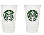 16oz Starbucks Reusable Cup - White Plastic 2 Cups *No Lids* - $7.99