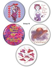 Red Hat Hi Society Buttons Pin Magnet combo, 5 pcs   19 - $8.99