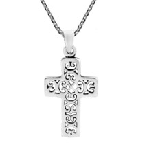 Beautifully Ornate Sterling Silver Cross Necklace - £15.28 GBP
