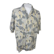 Tommy Bahama vtg Men Hawaiian camp shirt p2p 24 L diamond head label floral luau - £35.04 GBP