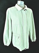 Gallery womens Large light green faux SUEDE full zip fully LINED jacket ... - $10.68