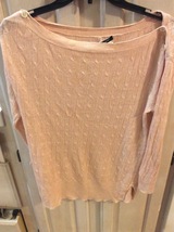 J CREW WOMENS PEACH SWEATER PULLOVER - 100% LINEN- SIZE MED - FREE SHIPPING - $19.39