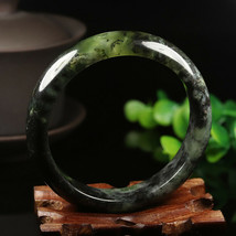 Hand Carved Serpentine Bangle, 58.5mm Diameter, 16mm wide, 7.5mm thick.  - £70.78 GBP