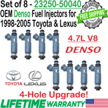 OEM 8Pcs Denso 4-Hole Upgrade Fuel Injectors For 1998-2005 Lexus GX470 4.7L V8 - £133.16 GBP