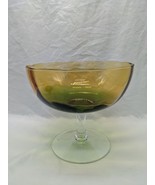 Vintage MCM Green Clear Glass Bowl Serving Bowl Tray Dish 7 3/4&quot; X 7 3/4... - $40.74 CAD