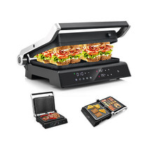 3 in 1 Indoor Electric Panini Press Grill with LED Display-Black - Color: Black - €137,28 EUR