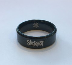 SLIPKNOT Ring Size 9 Black Tungsten Carbide Wedding Band 8mm - New - £39.52 GBP