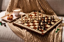 Traditional Folding Wooden Chess Sets, Chess Set &quot;JOWISZ&quot;, Board Sizes -... - $130.00