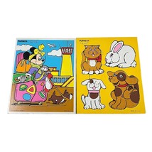 2 Playskool Minnie Mouse &amp; My Pets Board Puzzles Bon Voyage and My Pets Made USA - £21.60 GBP