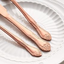Matte Rose Gold Dinner Spoons, FULLYWARE Stainless Steel Satin Finish So... - £15.97 GBP