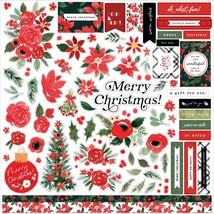 Carta Bella Elements Cardstock Stickers 12&quot;X12&quot;-Merry Christmas Flora CF332014 - £14.89 GBP
