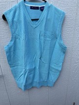 Alan Flusser Sweater Mens L Textured Knit Sleeveless Vest Cotton NEW - $22.00