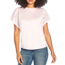 GAP Women&#39;s Eyelet Flutter Short Sleeve Scoop Neck Shirt (Winsome Orchid... - £7.93 GBP