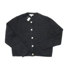 NWT J.Crew Emilie Sweater Lady Jacket in Black Cotton Knit Cardigan M - $103.46