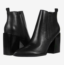 Nine West Womens Size 11M Black Beata Leather Block Heel Ankle Boots NIB Display - £43.86 GBP