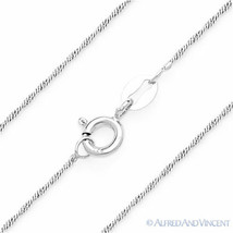 Thin Singapore Link Italy .925 Sterling Silver Italian Chain Twist-Rope Necklace - £15.01 GBP+