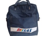 Vintage SAS Scandinavian Airlines Blue Vinyl Cabin Carry On Bag - £6.18 GBP