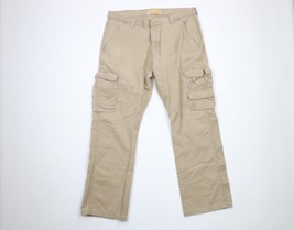 Vintage Wrangler Mens 36x30 Faded Relaxed Fit Wide Leg Cargo Pants Beige... - £35.46 GBP