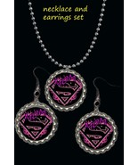 supergirl supermom mother pretty earrings earring and necklace set great... - $161.07 MXN