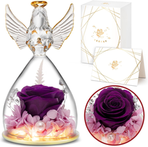Mothers Day Gifts for Mom, Preserved Flowers Gift for Mom, Grandma, Angel Figuri - £29.40 GBP