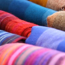 Soft &amp; Warm Multicolor Striped Alpaca Wool Handmade Blanket Plaid Throw - £40.17 GBP