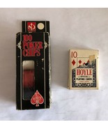 Vintage Hoyle Poker Chips and Card Deck - £11.85 GBP