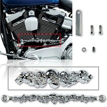 3D Chrome Plated Skull Motorcycle Bike Shift Linkage &amp; Hardware for Harley - £50.30 GBP