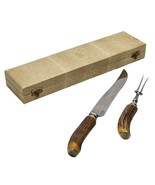 Vintage Kirk’s Antler Handle Stainless Steel Knife &amp; Fork Set Sheffield ... - $79.99