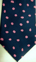 Gorgeous New $98 J. Mc Laughlin Blue With Pink Circles Silk Tie - £31.70 GBP