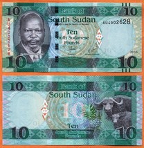 SOUTH SUDAN 2016 UNC 10 South Sudanese Pounds Banknote Paper Money Bill P-12b - $1.25