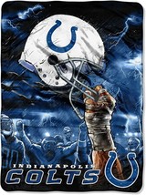 Indianapolis Colts Nfl Football Supersoft Plush Raschel Throw Blanket 60x80 In - £42.58 GBP