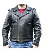 Jacket Leather Mens Biker Cowhide Motorcycle American Men Vintage Bomber... - $4,657.52 MXN