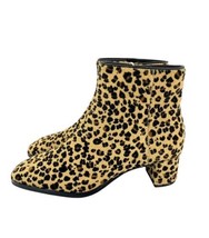 Via Spiga Cheetah Ankle Booties Calf Hair Leather Animal Print Sz 6.5 New - $99.00