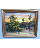 Beautiful Murat St. Vil, Haitian Scene, Acrylic on Board, Signed 1980 9.... - $68.59