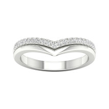 10K White Gold 1/6ct TDW Diamond Contour Wedding Band - £226.84 GBP