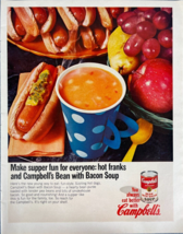 1967 Campbell&#39;s Soup Vintage Print Ad Make Supper Fun For Everyone Bean Bacon - £11.52 GBP