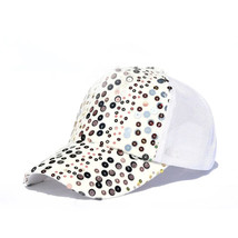 Glitter Caps Hipster Baseball Caps Mesh Breathable Caps Sun Protection Hats - £8.24 GBP