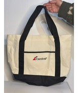 NWOT Carnival Canvas Tote Bag With Black Straps Pocket Durable Spacious ... - $32.63