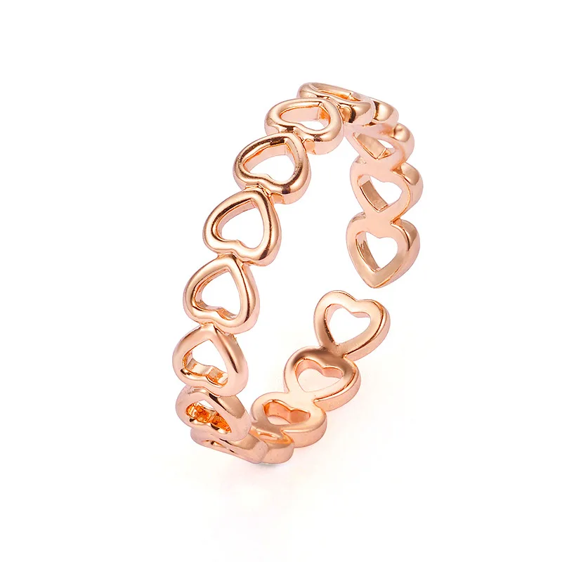 Colour Hollowed-out Heart Shape Open Ring Design Cute Fashion Love Jewelry For W - £11.27 GBP