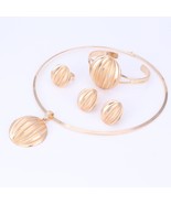 Dubai Jewelry Set Ball Pendant Necklace Earrings Bracelet Ring Silver Co... - £12.14 GBP