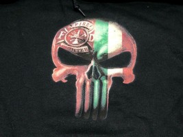 Jerzees Fire Fighter Skull Black Sweatshirt Hoodie Size M New (T14) - £4.37 GBP
