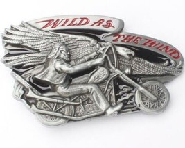 Wild as the Wind Motorcycle Biker Belt Buckle Metal BU127 - $9.95