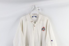 Vtg 90s Champion Mens XL Spell Out Ohio State University Golf Polo Shirt White - £27.66 GBP