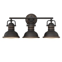 Boswell Vintage-Style Three-Light Indoor Vanity Light Fixture, Oil Rubbed Bronze - $178.99