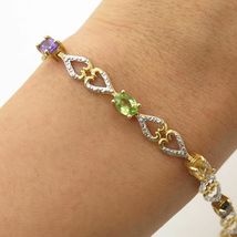 5.25CT Multicolor Gem Diamond 14K Yellow Gold Finish Bracelet For Women&#39;s Gift - £139.78 GBP