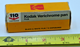 KODAK Verichrome Pan 110 Film Cartridge. 12 Exp. B&W Expired 3/1985 Unopened - $14.85