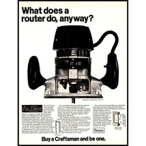 1970 Sears Craftsman Woodworking Router Vintage Print Ad Power Tool Wall Art - $10.97