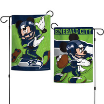 Seattle Seahawks Flag 12x18 Garden Style 2 Sided Disney - Special Order - $836.81 MXN